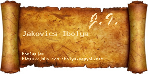 Jakovics Ibolya névjegykártya